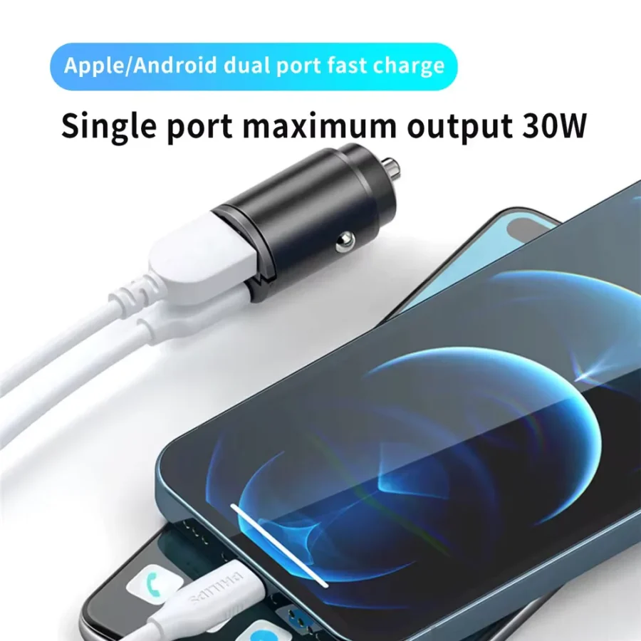 100W/200W QC3.0 PD Mini Car Charger 12-24V Lighter Fast Charging Car USB Type C Charger for Xiaomi Samsung Huawei iPhone Power - Image 3