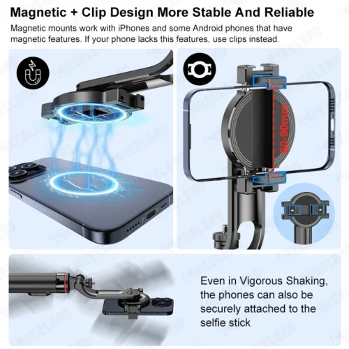 Alternative view of C20 Magnetic Selfie Stick Stable Tripod Stand for Cell Phone with Wireless Bluetooth Remote for Iphone Android Phone Shoot Vlog