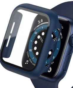 Alternative view of Tempered Glass+cover For Apple Watch 9 8 41mm 45mm 42mm 38mm PC bumper Screen Protector Case iWatch series 7 6 5 4 se 44mm 40mm