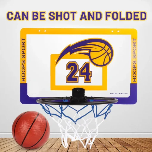 Indoor basketball set with wall bracket and non-perforated frame for children's safety and fun - Image 2