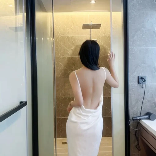 Backless Bath Towel Dress with Hollow Out Design for Women - Image 5