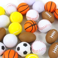 Alternative view of Mini Toy Stress Ball Set with Basketball and Soccer Design for Kids and Sports Enthusiasts
