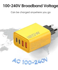 Alternative view of 4 Ports USB C PD Charger Quick Charge 3.0 Type C USB Phone Chargers Fast Charging Adapter For iPhone 15 14 Samsung Xiaomi Huawei