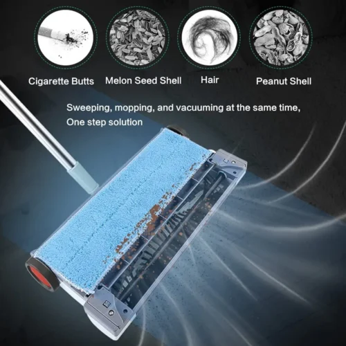 Alternative view of Electric Wet and Dry Vacuum Cleaner Rechargeable Cordless Hand-Push Household Floor Cleaner Flatbed Sweeper Mopping Machine