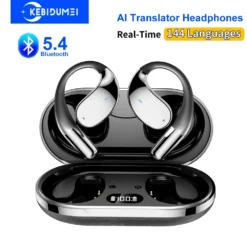 Bluetooth Earphones with AI Real-Time Translation for Travelers and Language Learners