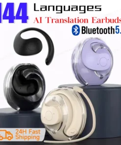 Alternative view of AI Real-time Language Translation Earphones Wireless BT 144 Languages Ear Hanging Headphone Translator for Travel Business