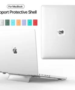 Hidden Foldable Stand Matte Hard Laptop Case for Macbook Air 13.6 M4 15 M3 Mac Book Pro 13 M1 M2 14 16 Inch 2025 Sleeve Cover